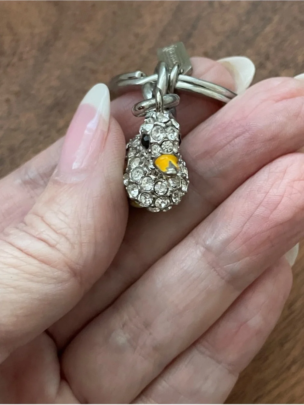 LS 🔥 Coach Swarovski crystal embossed tiny duck bag charm